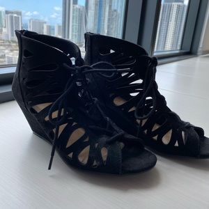 Material Girl Ankle High Wedge Sandals